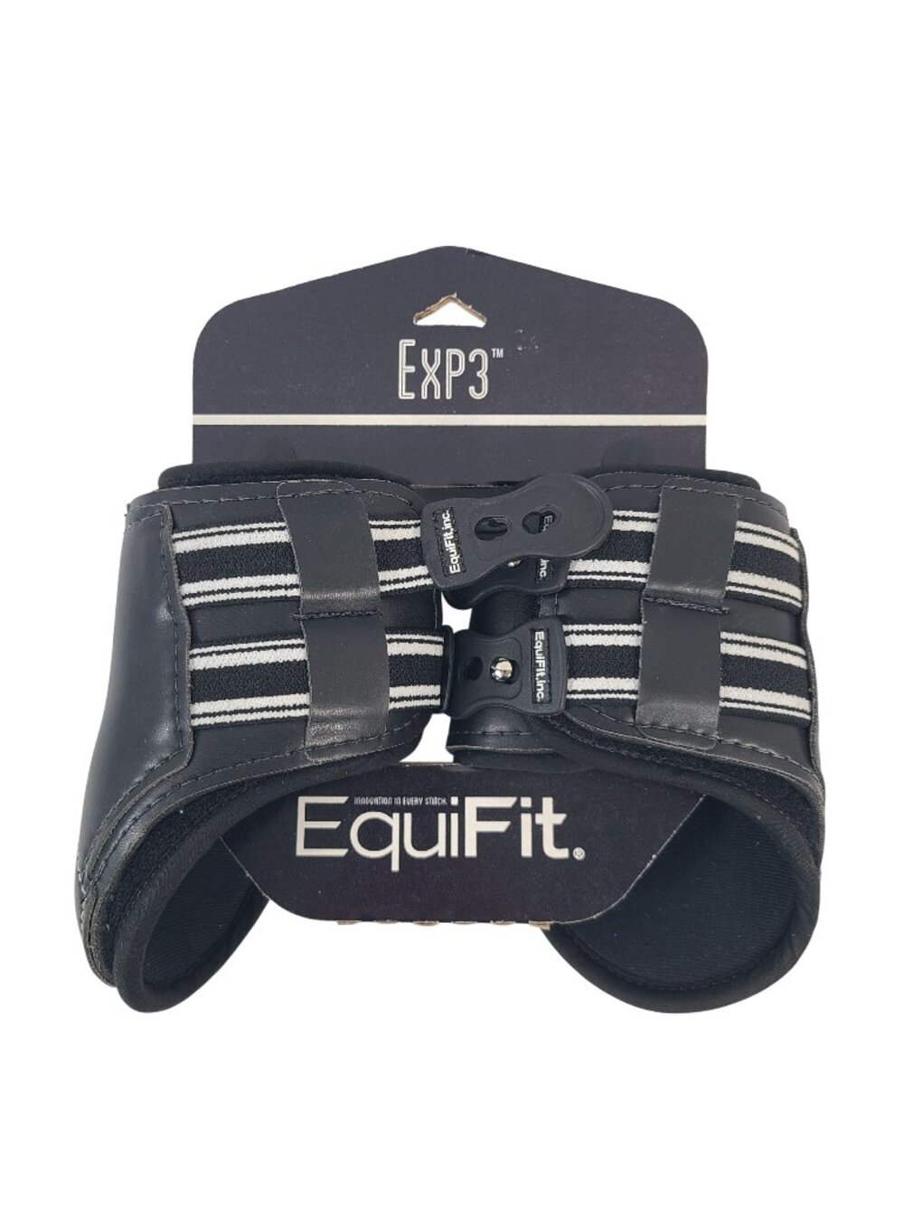 NEW EquiFit EXP3 Hind Tabs Horse Boots Large Black Durable Protection
